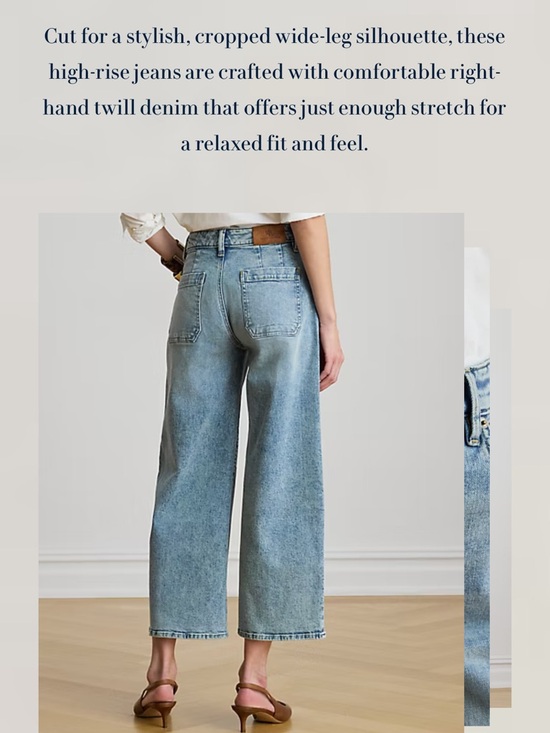 Ralph Lauren Light Blue Cropped Wide-Leg Jeans - Picture 4 of 12